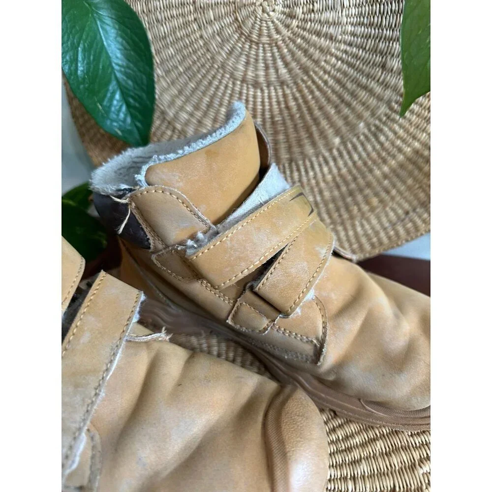 Youth Size 3 Brown Winter Boots – Faux Fur Lined